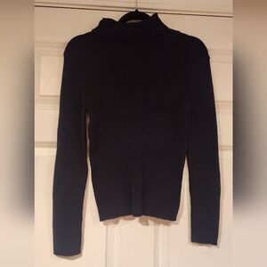 Reference Point stretchy black ribbed turtleneck sweater M